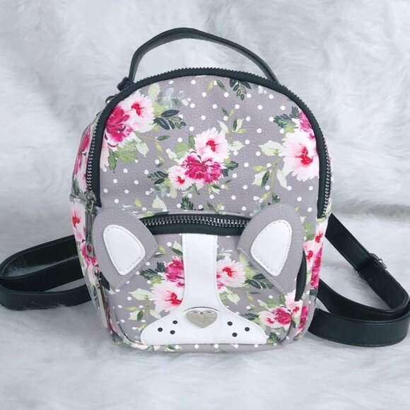 Betsey Johnson French Bulldog Mini Backpack with Matching Credit Card Wallet - Picture 2 of 16
